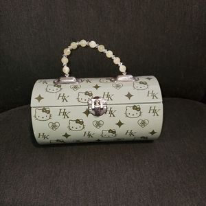 Hello Kitty Designer-Style Metal Cylinder Purse